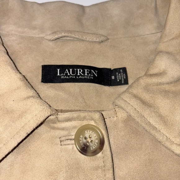 Lauren Ralph Lauren Suede Leather Fringe Western Jacket Camel Women's 18 - Picture 7 of 11
